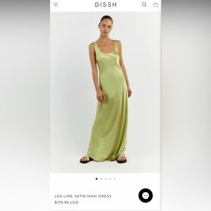 DISSH Lea Lime Satin Maxi Dress